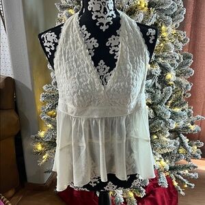 Kimchi Blue Cream Lace Halter Blouse